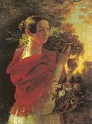 Ivan Khrutsky Young Woman with a Basket Sweden oil painting reproduction
